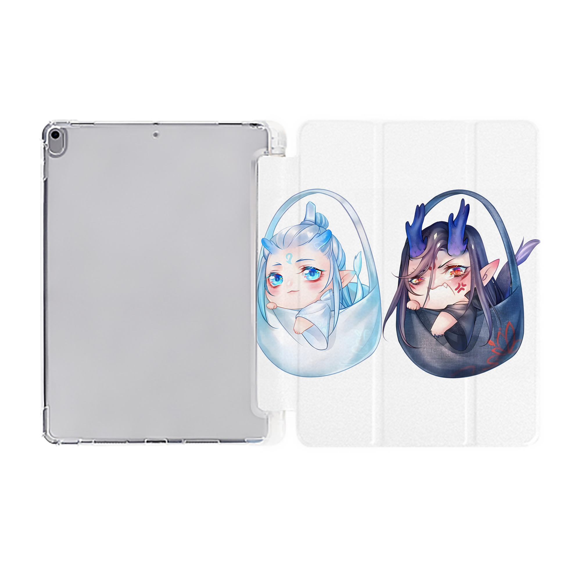 （画像用） Ne Zha 2 ナタ 魔童の大暴れ IPad ケース ペン収納付き 三つ折りスタンド PUレザー×シリコン 対応機種9.5/10.5/10.9インチ
